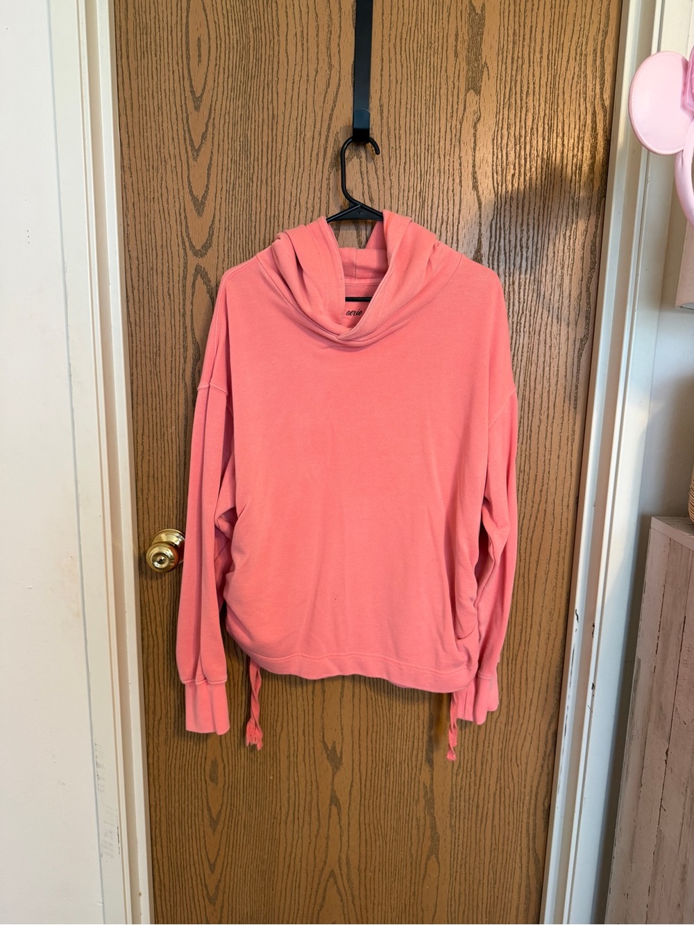 aerie Coral Pink Cowl-Neck Pullover Sweater